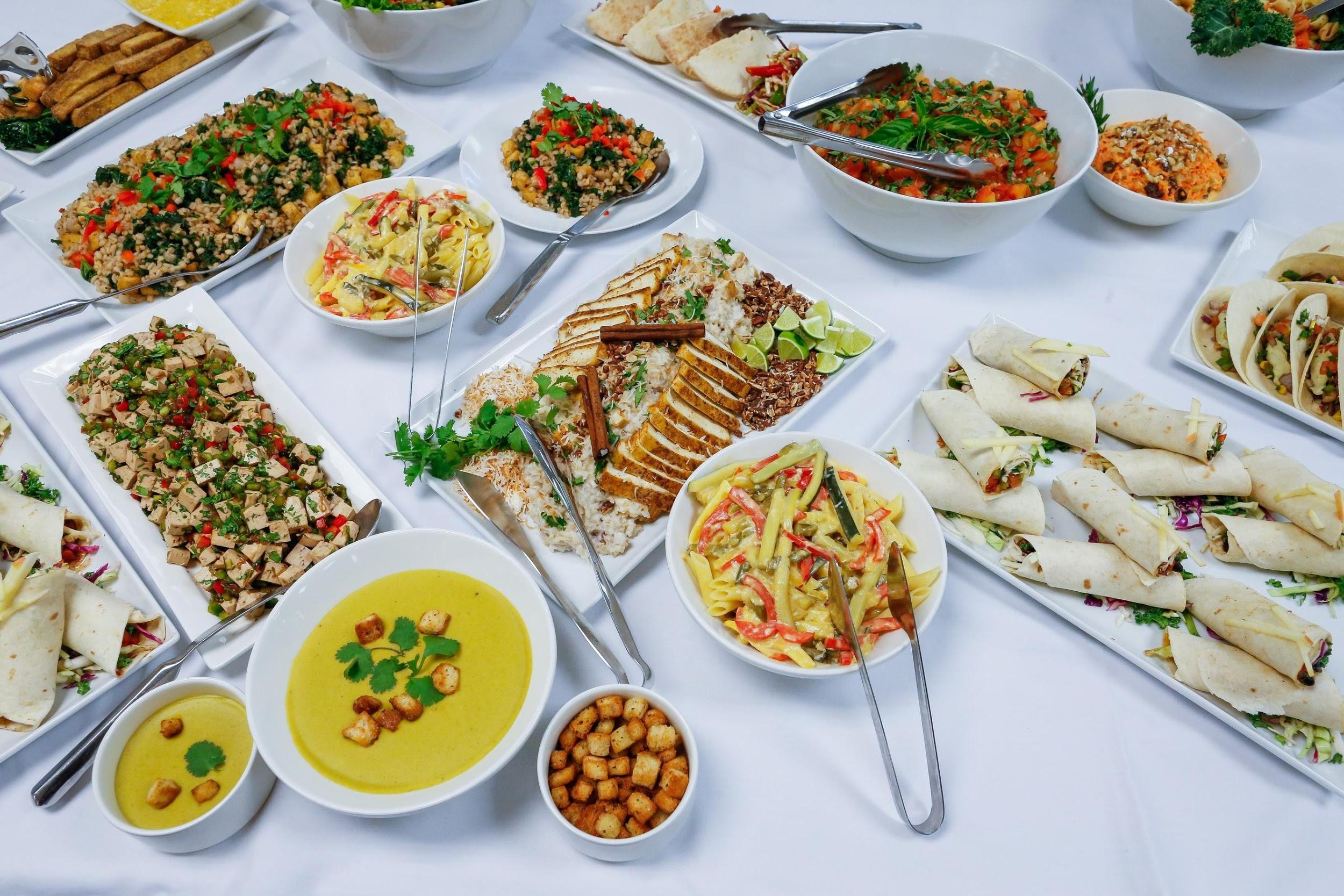Chefs at the University of Colorado prepared a beautiful spread of plant-based dishes as part of a Forward Food culinary training in March 2016. Lance Murphey/HSUS.