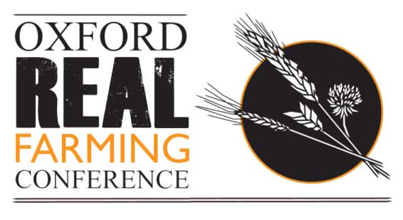 Oxford Real Farming Conference logo with grains of wheat and wild flower sketch