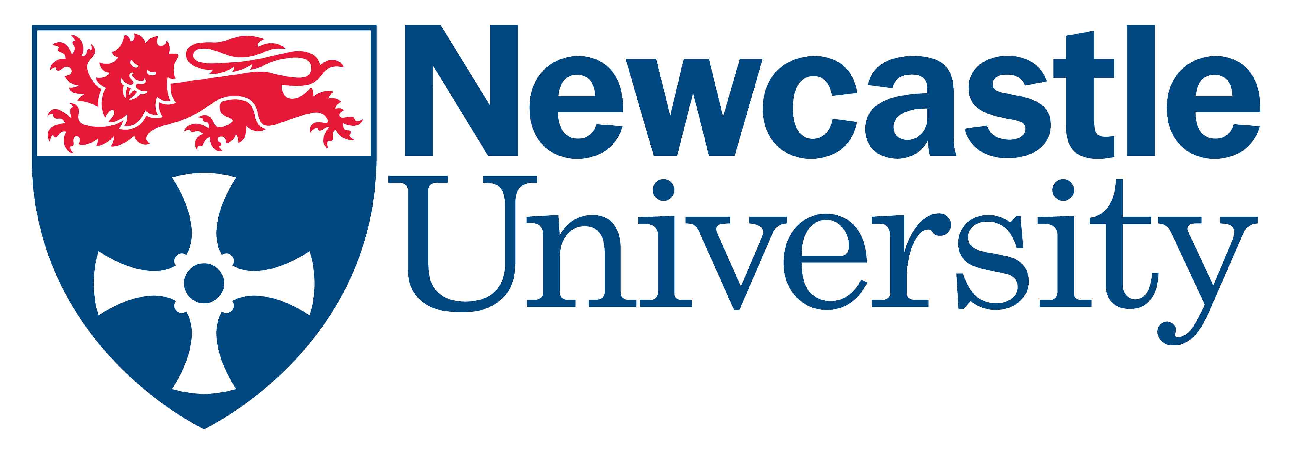 Newcastle University logo in blue and red