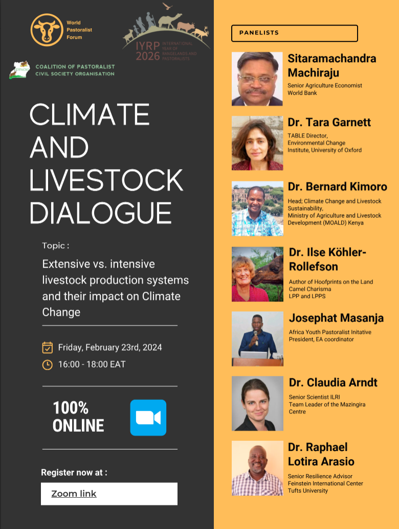 climate and livestock dialogue webinar event flyer