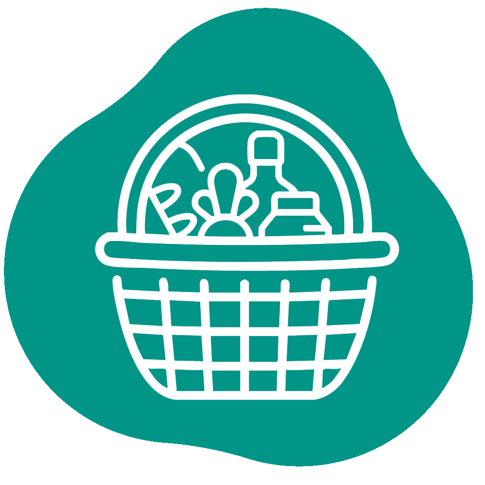 Icon of basket containing food items