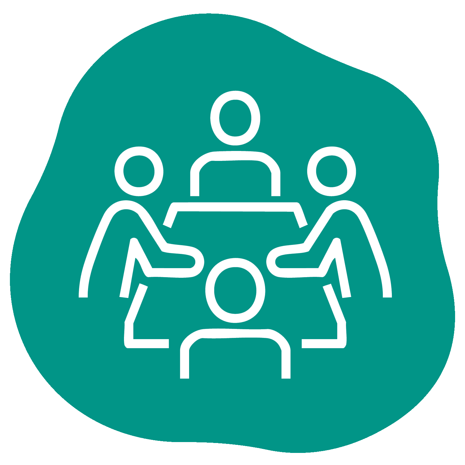 Icon of four people sat round a table