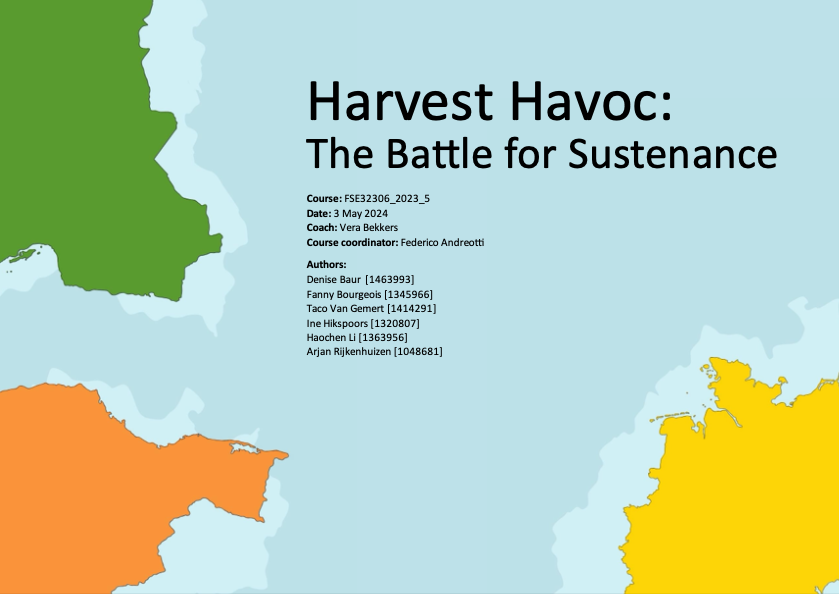 The cover for Harvest Havoc: The Battle for Sustenance, a serious game hosted by TABLE