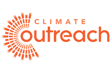 The logo for Climate Outreach in orange