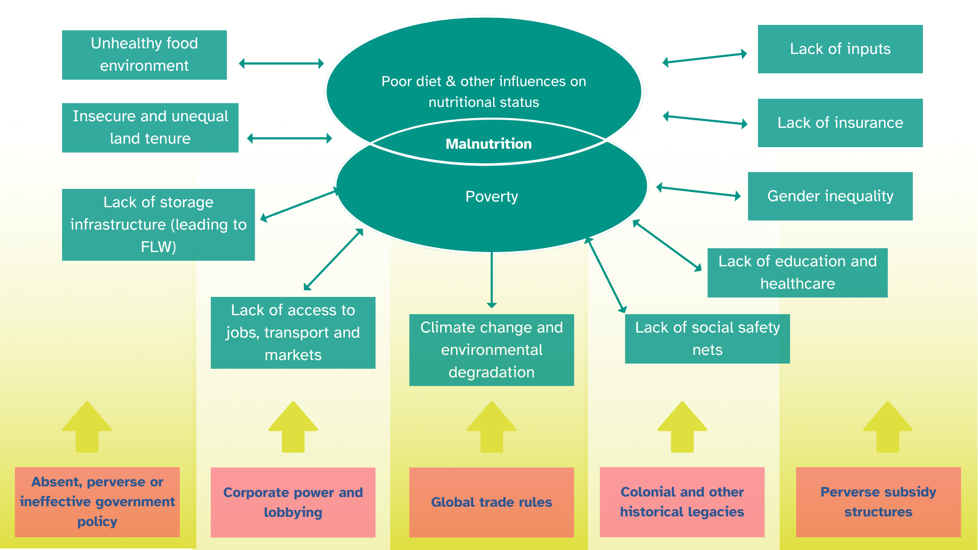 Figure 5: A few of the many influences on poor nutritional status