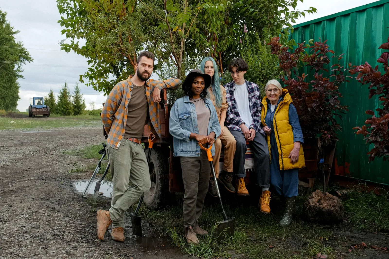 Group of farmers with spades. Credit: Anna Shvets via Pexels