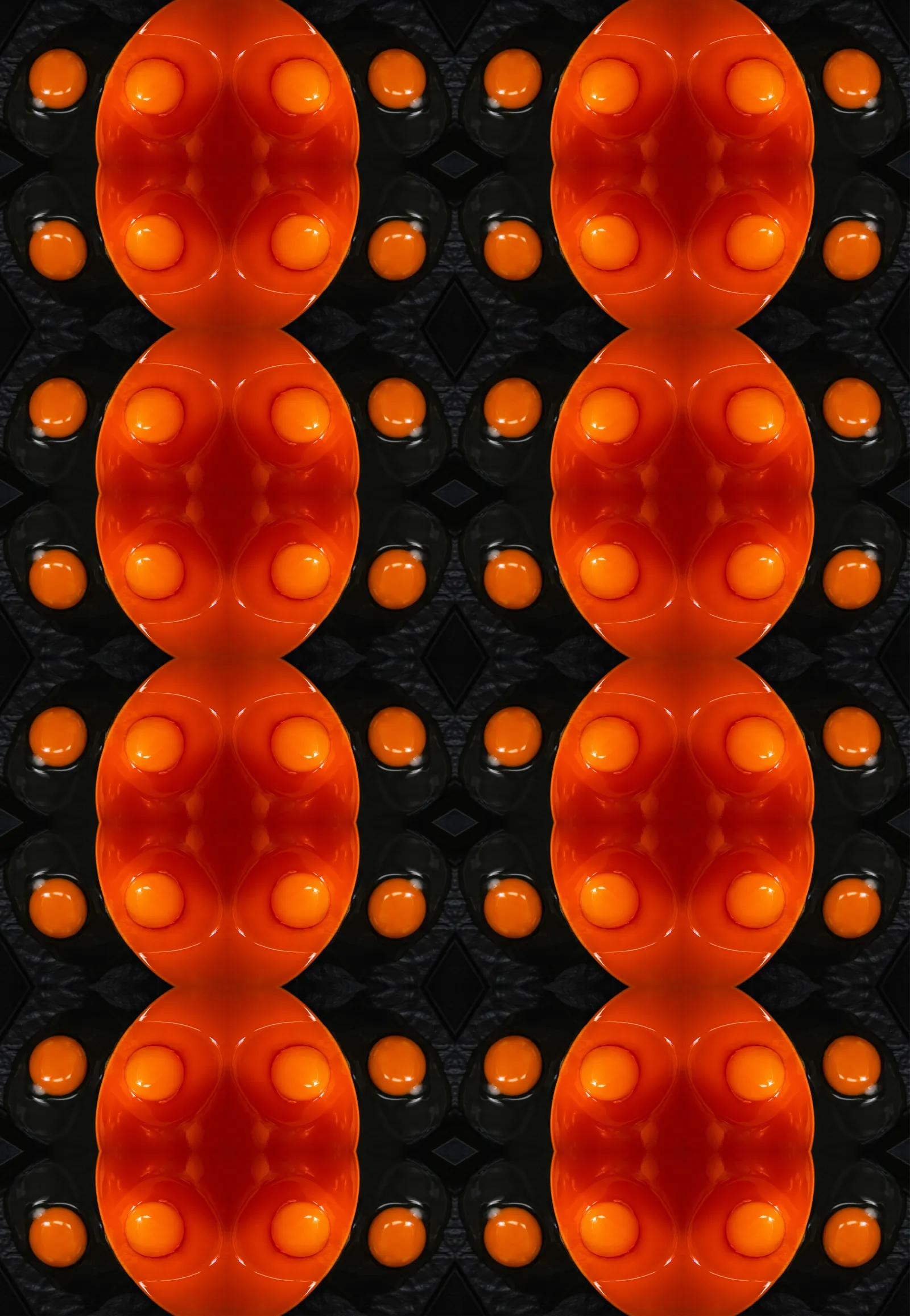 A kaleidoscope image created from egg yolks. Photo by Le Tia via Unsplashed.