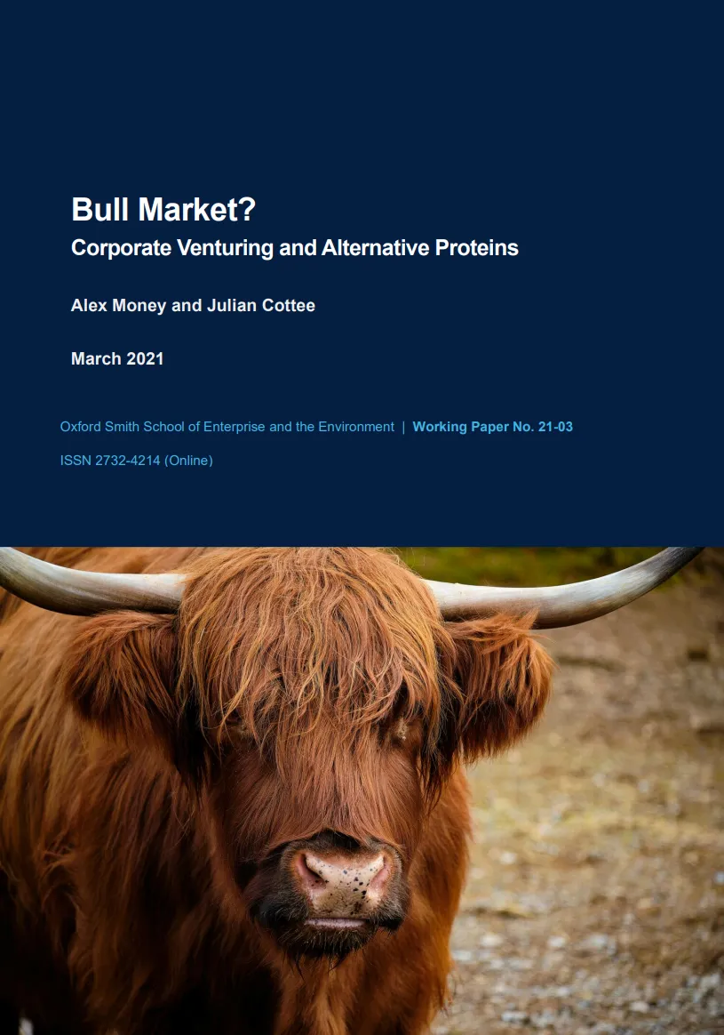 Bull market? Corporate venturing and alternative proteins