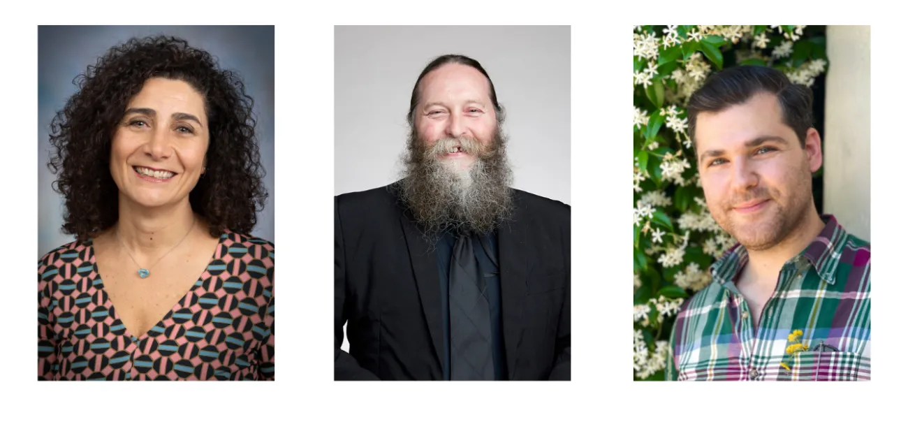 Three photos of Francesca Cotrufo, Peter Smith, and Matthew Hayek.