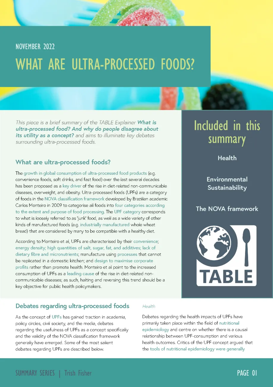 Page 1 of the UPF summary