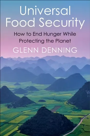 Cover of Universal Food Security by Glenn Denning depicting a mountain range.