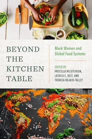 The cover of Beyond the Kitchen Table shows a world map made out of spices.