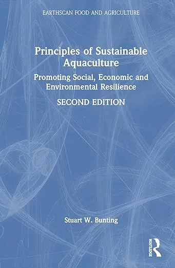 Front cover of booked titled "principles of sustainable aqauculture"