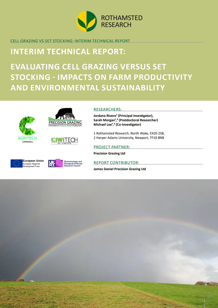Image: Front cover with an image of a rainbow in a pasture.
