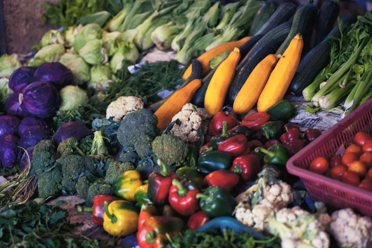 A pile of fresh vegetables. Photo by Alexandr Podvalny via Unsplash.