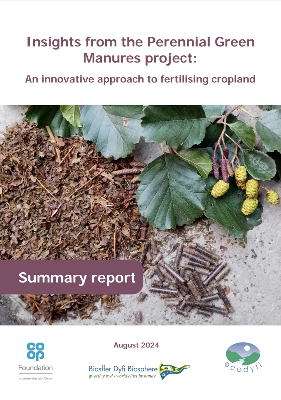 Report title page, photo of soil and plants