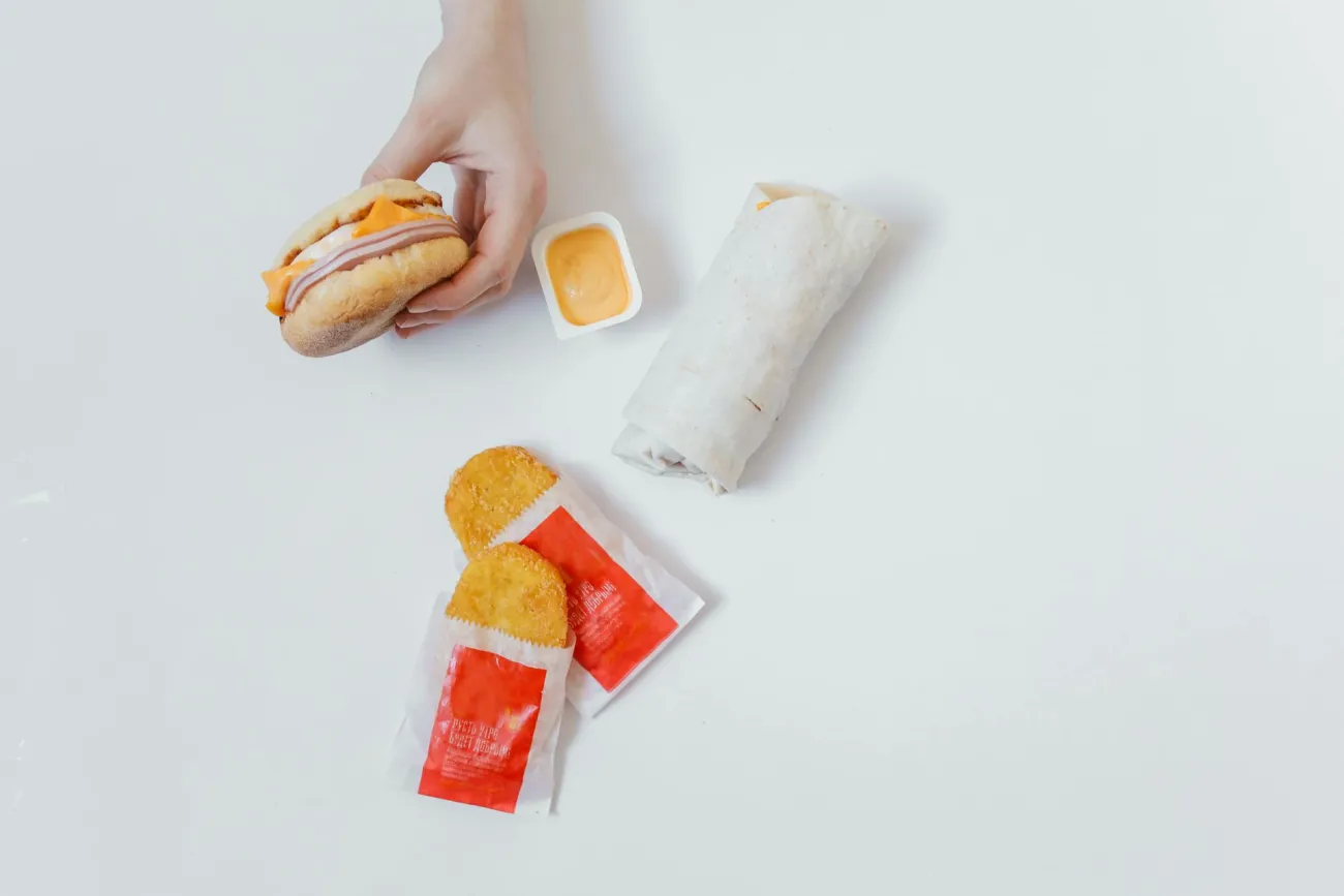 McDonalds meal with white background. Credit Polina Tankilevitch via Pexels. 
