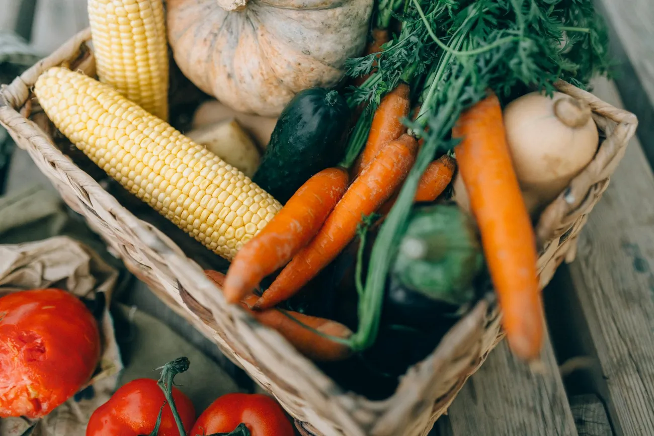Basket of vegetables. Credit: Nataliya Vaitkevich via Pexels