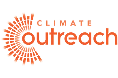 The logo for Climate Outreach in orange