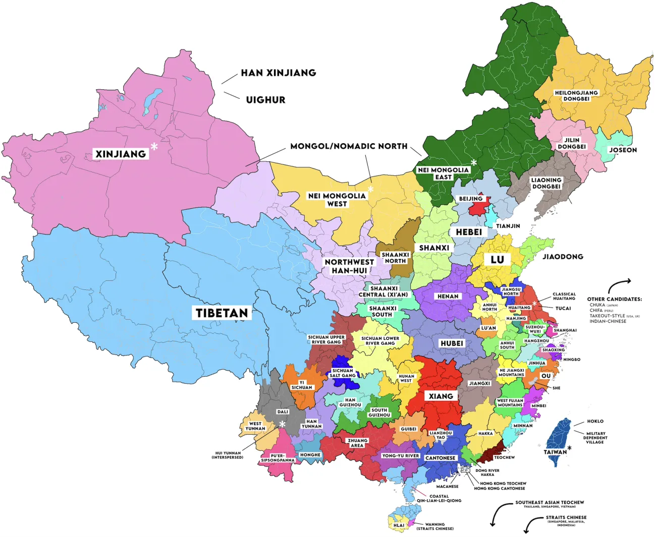 63 Regional Chinese Cuisines Map