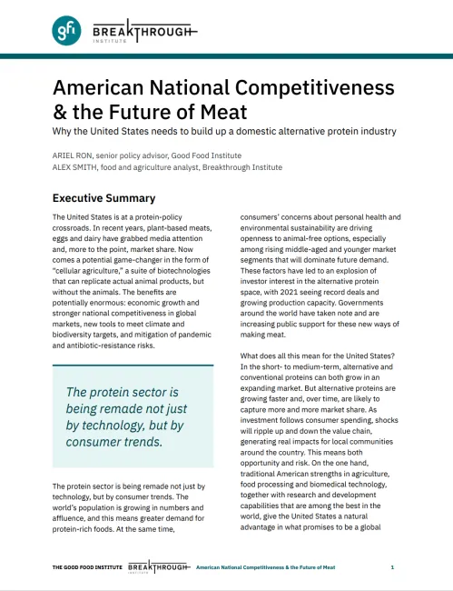 American national competitiveness and the future of meat