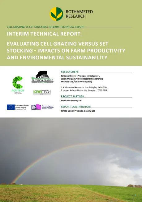Image: Front cover with an image of a rainbow in a pasture.