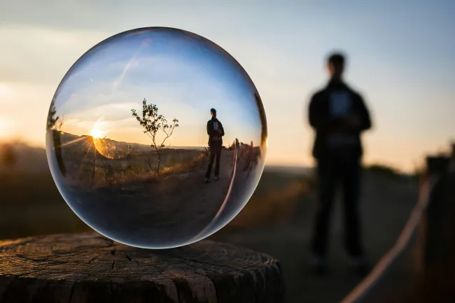 Picture of a bubble and reflection. Credit: Pixabay